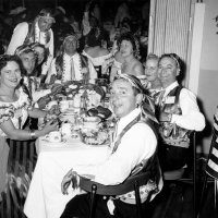 May 1960 - District 4C-4 Convention, Hoberg‘s Resort, Lake County - Around the table starting on the left: Pat Ferrera, Charlie and Estelle Bottarini, member, member, wife, wife, member, and Frank Ferrera.