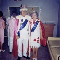 05/64 - District 4C-4 Convention, Hoberg’s Resort, Lake County - Joe & Emma Giuffre, outgoing District Governor, with other members and wives behind them.