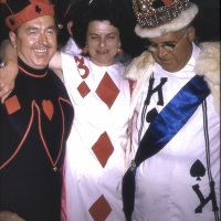 05/64 - District 4C-4 Convention, Hoberg’s Resort, Lake County - Pete Bello, Estelle Bottarini, and Joe Giuffre, outgoing District Governor.