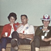 May 1966 - District 4C-4 Convention, Hoberg’s Resort, Lake County - Estelle & Charlie Bottarini with Maryann Blum during one of the down times.