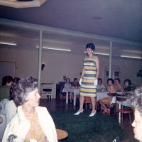 May 1967 - District 4C-4 Convention, Hoberg’s Resort, Lake County - Estelle Bottarini modeling a dress at the Fashion Show and Ladies Luncheon.