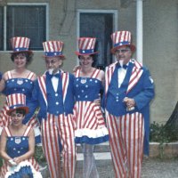 May 1967 - District 4C-4 Convention, Hoberg’s Resort, Lake County - Club members posing for photos. L to R: Pat Ferrera, Al Kleinbach, Estelle Bottarini, Joe Giuffre, and Maryann Blum (kneeling).