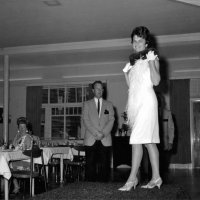 May 1967 - District 4C-4 Convention, Hoberg’s Resort, Lake County - Estelle Bottarini modeling a dress and wrap at the Fashion Show and Ladies Luncheon.