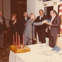 6/17/1967 - Installation of Officers, South San Francisco Elks Club - From left: guest, guest, guest, Bill Tonelli, Stephen Kish, and Ron Faina.