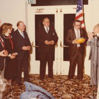 6/17/1967 - Installation of Officers, South San Francisco Elks Club - From left: guest, guest, guest, Stephen Kish, Ron Faina, and Bill Tonelli.