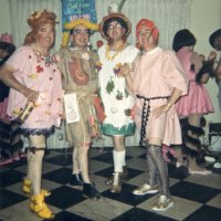 May 1968 - District 4C-4 Convention, Hoberg’s Resort, Lake County - Tail Twister Contest - Backstage pose: Pete Bello, Frank Ferrera, Ron Faina, and Bob Woodall.