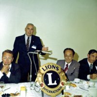 July 1970 to June 71 - Charlie Bottarini’s year as Trustee for the Lions Eye Foundation - Pictured are, L to R, Lion, speaker, Bill Tonelli, and Charlie Bottarini.