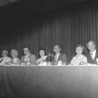 July 1970 to June 71 - Charlie Bottarini’s year as Deputy District Governor - Head table at a District function. L to R: wife, Lion, Linnie & Lion Ron Faina, Estelle & Charlie Botrarini, wife & Lion.