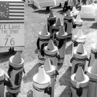 May 1976 - District 4-C4 Convention, El Rancho Tropicana, Santa Rosa - Members dressed as Crayola Crayons ready for the costume parade.