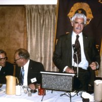 11/5/75 - District Governor Lee Shore’s Official Visitation, Granada Cafe, San Francisco - L to R: Aldo Lazarini, DDG; Lee Shore, DG; and Al Gentile.