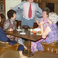 6/21/75 - Installation of Officers, Presidio Golf Club, San Francisco - L to R: seated: Charles & Estelle Bottarini, Pat Ferrera, and Linnie Faina; standing: Frank Ferrera.