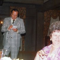 6/21/75 - Installation of Officers, Presidio Golf Club, San Francisco - L to R: Ray Sqeri (standing) and Pat Ferrera.