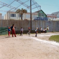 Oct 1975 - Excelsior Playground, Russia & Madrid - in conjunction with Beep Baseball - local children during t-ball practice.