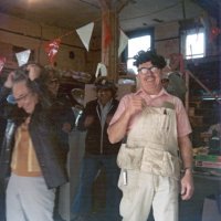 1/31 & 2/1/1976 - Rummage Sale, Pete Bello’s garage, Silver & Lisbon Streets - L to R: Having some fun are Bill Tonelli, Carl Muehlendorf, Jack Paroni, and Pete Bello.