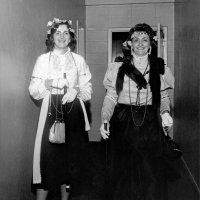 May, 2-5, 1979 - District 4-C4 Convention, El Rancho Tropicana, Santa Rosa - Tail Twister Skit “Don Rickolini and the Capuchino Sisters” - L to R: L to R: the players: Margot Clews and Eva Bello, just before going on.