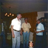 2/27/79 - District Convention Prep Meeting, Frank Ferrera’s residence, San Bruno - L to R: Mike Spediacci, Frank Ferrera, Art Holl, Bill Tonelli, and Handford Clews, behind Bill.