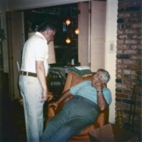 2/27/79 - District Convention Prep Meeting, Frank Ferrera’s residence, San Bruno - Frank Ferrera, standing, and Joe Giuffre.