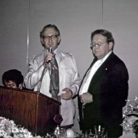 6/17/78 - Installation of Officers, Ramada Inn, S.F. Airport, Millbrae - L to R: Emily & Joe Farrah, standing: Lion and Ervin Smith, and Elena Smith.