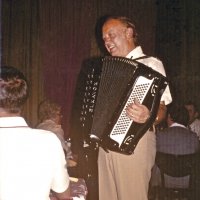 9/15/78 - Regular Meeting, L & L Castle Lanes, San Francisco - Angelo Sfarzo playing background music during the fur show presented by Sandy Masonek.