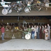 1/19/79 - Bay Meadows Racetrack, San Mateo - R to L: Ray & Marylin Squeri and Joe & Emily Farrah. Chairman Ray Squeri reported 258 tickets sold for our annual Night at the Races. Ray generously donated $2 for every ticket sold by a Lion, adding $194 additional funds to our profit.