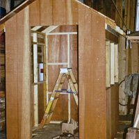 10/4/78 - Pete Bello’s garage, Silver & Lisbon Streets - The new paper drive shed nearing completion.