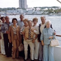 1978-79 - Members traveling together: L to R: Frank & Pat Ferrera, Pete & Eva Bello, Sam & Grace San Filippo, Bill & Irene Tonelli, and guests.
