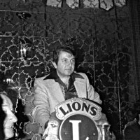 3/5/79 - Club Student Speaker Contest, L & L Castle Lanes, San Francisco - Subject: “Who Am I” - L to R: Pat & Frank Ferrera (partial), and Joe & Emily Farrah. Joe Farrah as he opens the meeting and turns it over to the chairman, Pat Martin.