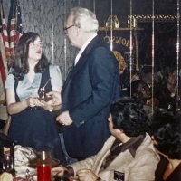 3/5/79 - Club Student Speaker Contest, L & L Castle Lanes, San Francisco - Subject: “Who Am I” - L to R: Conttestant, Pat Martin, and Joe & Emily Farrah. Chairman Pat Martin presenting an award to one of our 4 contestants.