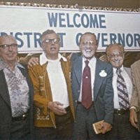 11/8/78 - District Governor’s Official Visit, L & L Castle Lanes, San Francisco - L to R: Pete Bello, Galdo Pavini, District Governor George Habeeb, Bill Tonelli, Region 1 Deputy District Governor Guerin Olivola, and Zone 3 Chairman Stephen.