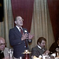 11/8/78 - District Governor’s Official Visit, L & L Castle Lanes, San Francisco - L to R: Region 1 Deputy District Governor Guerin Olivola, District Governor George Habeeb, Joe Farrah, and Joe Giuffre.