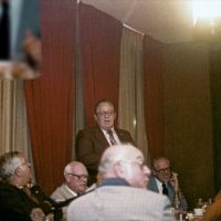 11/8/78 - District Governor’s Official Visit, L & L Castle Lanes, San Francisco - L to R: far left: Joe Farrah, Joe Giuffre, Lion, Zone 3 Chairman Stephen Kish, Don Stanaway, and Galdo Pavini (partial). Fred Melchiori is in the foreground.