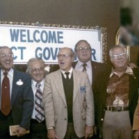 11/8/78 - District Governor’s Official Visit, L & L Castle Lanes, San Francisco - L to R: Galdo Pavini, District Governor George Habeeb, Bill Tonelli, Region 1 Deputy District Governor Guerin Olivola, Zone 3 Chairman Stephen Kish, Joe Giuffre, and Al Fregosi.