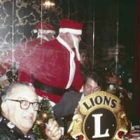 12/20/78 - Club Cristmas Party, L & L Castle Lanes, San Francisco - L to R: Frank Fazzino, Fred Melchiori (Santa), and Joe Farrah.