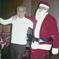 12/20/78 - Club Cristmas Party, L & L Castle Lanes, San Francisco - Bill Tonelli, and Fred Melchiori as Santa, doing a song and dance routine.