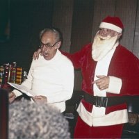 12/20/78 - Club Cristmas Party, L & L Castle Lanes, San Francisco - L to R: Bill Tonelli and Fred Melchiori as Santa.