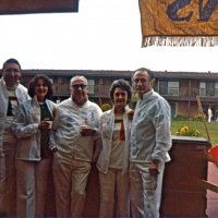 May 28-June 1, 1980 - District 4-C4 District Convention, El Rancho Tropicana, Santa Rose - L to R: Handford & Margot Clews, Pete & Eva Bello, and Giulio Francesconi.
