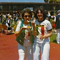 May 28-June 1, 1980 - District 4-C4 District Convention, El Rancho Tropicana, Santa Rose - Pandemonium at the Saturday afternoon Food Fair; Eva Bello and Margot Clews in the foregaound.