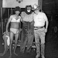 May 28-June 1, 1980 - District 4-C4 District Convention, El Rancho Tropicana, Santa Rose - Tail Twister Skit - L to R: Giulio Francesconi, the Lion, and Pat Martin.