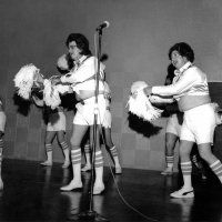 May 28-June 1, 1980 - District 4-C4 District Convention, El Rancho Tropicana, Santa Rose - Amateur Show, Dallas Cowboy Cheerleaders - L to R: Sam San Filippo (behind mic), Ron Faina, and Charlie Bottarini in background.