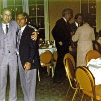 During the 1979-80 year - L to R: Giulio Francesconi, Charlie Bottarini, and in background, Fred Newman, Joe Farrah, Irene Tonelli (back to camera), and Lion.