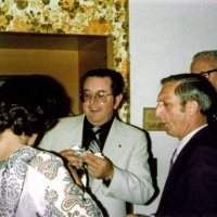During the 1979-80 year - at Frank & Pat Ferrera’s residence, San Bruno - L to R: Estelle Bottarini (?), Ron Faina, Charlie Bottarini, and Pete Bello.
