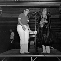 May 1981 - District 4-C4 Convention, El Rancho Tropicana, Santa Rosa - Tail Twister Contest - L to R: Handford Clews and Art Holl performing their skit.