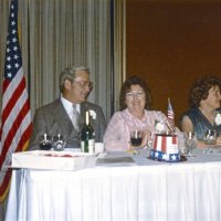 7/31/82 - Cabinet Installation, Amfac Hotel, Burlingame - Fred & Martha Ulrich at the head table.