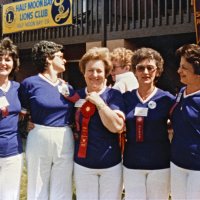 5/4-7/83 - District 4-C4 Convention, El Rancho Tropicana, Santa Rosa - L to R: Margot Clews, Estelle Bottarini, Irene Tonelli, Sophie Zagorewicz (behind), Eva Bello, and Emily Farrah.