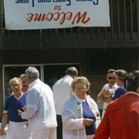 5/4-7/83 - District 4-C4 Convention, El Rancho Tropicana, Santa Rosa - L to R: Bill Tonelli, Joe Farrah, Sam San Filippo (back to camera), unknown, Grace San Filippo, Ed Damonte, Les Doran, and unknown.