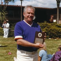 5/4-7/83 - District 4-C4 Convention, El Rancho Tropicana, Santa Rosa - Ed Morey displaying an award.