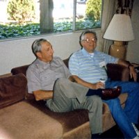 5/4-7/83 - District 4-C4 Convention, El Rancho Tropicana, Santa Rosa - L to R: Charlie Bottarini and Frank Ferrera relaxing in someone’s room.