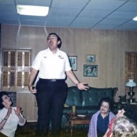 3/17/83 - Convention Prep, Bottarini residence, San Francisco - L to R: Margot Clews, Eva Bello, Handford Clews (singing), Emily Farrah, Estelle Bottarini, and Irene Tonelli.