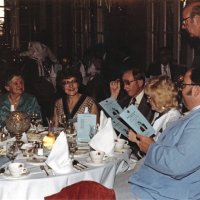 7/25/82 - 32nd Installation of Officers, Olympic Golf & Country Club, San Francisco - Guests of Incoming President Handford Clews. Laura and John Menicucci, last on right.
