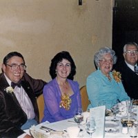 7/25/82 - 32nd Installation of Officers, Olympic Golf & Country Club, San Francisco - L to R: Incoming Lion President Handford & Margot Clews, and Emma & PDG Joe Giuffre.